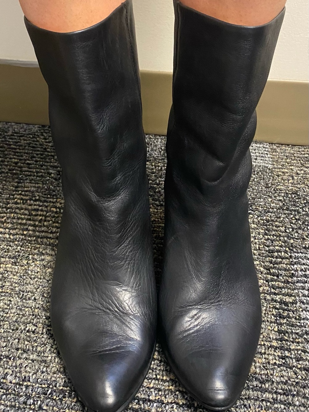 Anonymous Copenhagen Black Leather Pointed Toe Women's Boots EUC